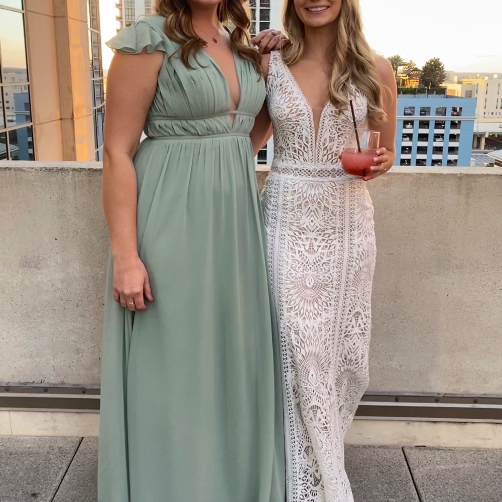 Revelry Cora Chiffon Dress in Sage #908